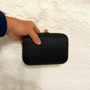 Elegant Black Satin Handbag-J Tiras